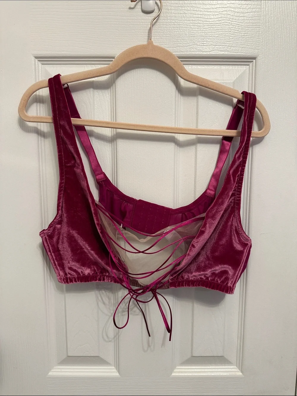 Savage x Fenty VELVET VIXEN LACE-UP BRALETTE Sz 2X NWOT